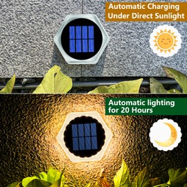 YiLaie Solar Deck Dock Lights Hexagon Warm White Step Lights Outdoor Waterproof Solar Powered for Driveway Post Fence Stairs Yard Patio Pathway Porch 6 Packs