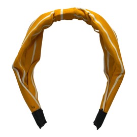 Striped Headband Hair Hoop Simple Retro Wide Top Cross Knot Turban Hairband Assorted Colours Fashion Elegant Stylish Headwear Holiday Daily Wear for Girls Women (1 Pc Mustard, Standard)