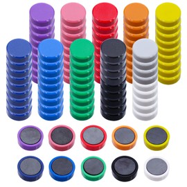 CONNECTION Pack of 100 Whiteboard Magnets Colourful Magnets for Magnetic Board Small Round Board Magnets School Decorative Magnets Strong for Blackboard Photo School Office Magnetic Wall Pin Board