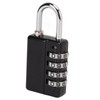 Gym Bag Locker Padlock 4 Digit Combination Zinc Alloy Black