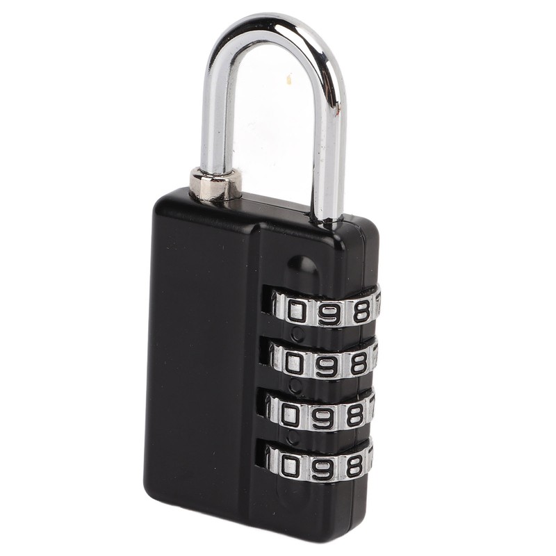 Gym Bag Locker Padlock 4 Digit Combination Zinc Alloy Black