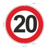 Pubblimania Maximum Speed 20km Aluminium Road Signs Round 3mm Thick