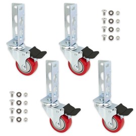 4pc - Storage Rack Caster Wheels (Adapts to Boltless Self Locking Shelving Racks) (3" (500 lb. Max Total Capacity))