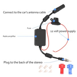 KSaAuto - Amplificador de señal de radio FM AM estéreo de 12 V, amplificador de señal para coche, vehículo, camión, SUV, barco, marino, UTV, RV, accesorios para amplificador FM, radio de audio,