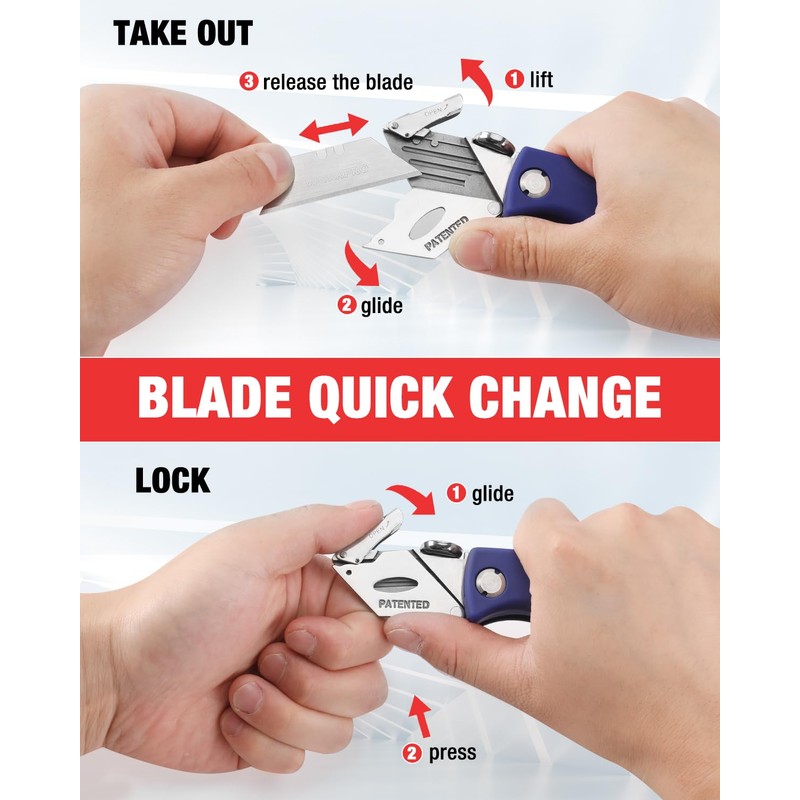 WORKPRO Folding Utility Knife, Quick-Change Box Cutter
