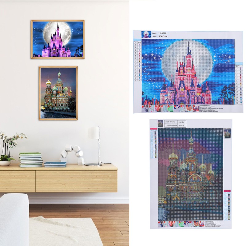 DIY Diamond Painting Kit Castle Embroidery Arts Craft Picture for