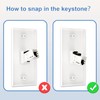FGB 6 Port White Keystone Ethernet Wall Plate with Mounting