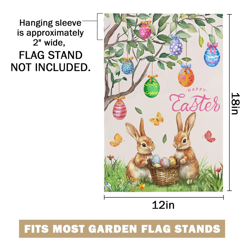 Easter Garden Flag 12x18 IN Double Sided Bunny Garden Flags