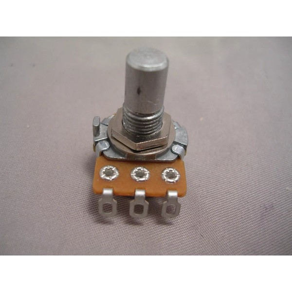 Alpha A25K Mini Pot, Audio Taper .260" Bushing, Solid Shaft-FAST