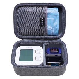 LTGEM Hard Travel Case for iHealth Track Smart Upper Arm Blood Pressure Monitor - Protective Carrying Case Bag(Inside: 7" x 4.8" x 2.2"), Case Only, Grey