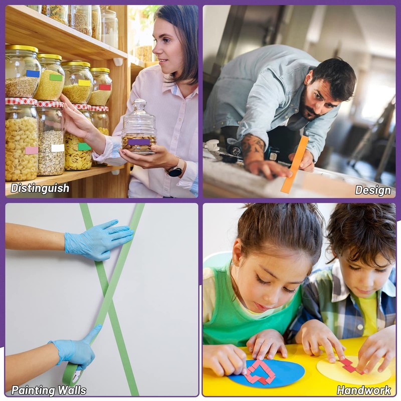 Oleitodh 12 Rolls Colored Masking Tape-1 inch x 660 Yards