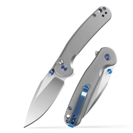 LONSDOW Self-Defense Survival Outdoor 14C28N Steel Knives  Folding Aluminum Alloy Camping Hunting Pocket Knivescolor: Silver FK-108, blade length: 3.149 inch, blade width: 1.18 inch, type: Folding Blade Knife