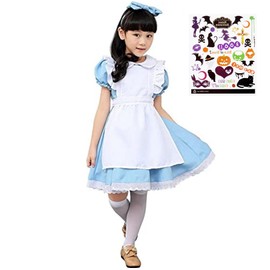Madrugada S750 Girls Cosplay Costume, Kids Costume, Halloween with Tattoo Stickers, Set of 2