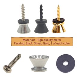 Cheerock 6Pcs Guitar Strap Locks Set, Metal Guitar Strap Buttons Lock, 3 Color Guitar Straps Lock for Acoustic, Ukulele, Martin, Banjo, Electric And Bass Guitars