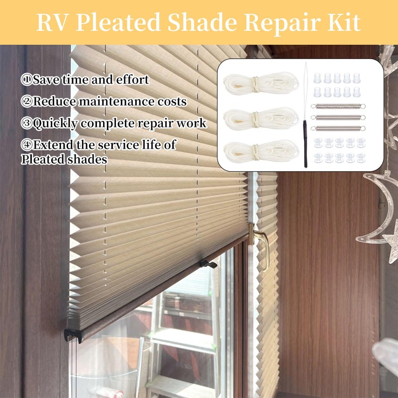 NICENEEDED RV Pleated Shade Repair Kit, Window Shades Blind String