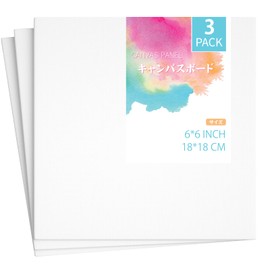 Canvas Board, S0, 7.1 x 7.1 inches (180 x 180 mm), 3 Pieces/Set, Bold Canvas, Stretched Canvas, Painting Board, Acrylic Paint, Oil Painting, Medium Grain, For Oil Painting and Acrylic, Drawing Cloth