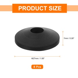 uxcell 8Pcs Rubber Washers, M8 Rubber Conical Non-Silp Gaskets Leakage Prevent Kit for Toilet Tank to Bowl Bolts and Toilet Repairing, Black