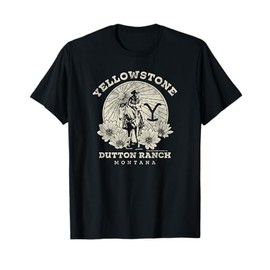 Yellowstone Dutton Ranch Solo Horseback Rider Logo V1 T-Shirt, black