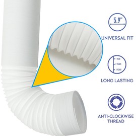 SunDiao Portable Air Conditioner Hose, Portable Exhaust Vent Hose with 5.9 Inch Diameter, Anti-Clockwise Thread, About 60 Inch Length
