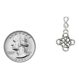 Delight Jewelry Silvertone Celtic Knot Cross Silvertone Infinity Post Earrings