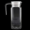 Acrylic Jug with Lid and Handle Ribbed Striped Juice Bottle