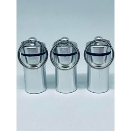 3X Silver Pill Box STASH Container Safe on a Metal Key Ring