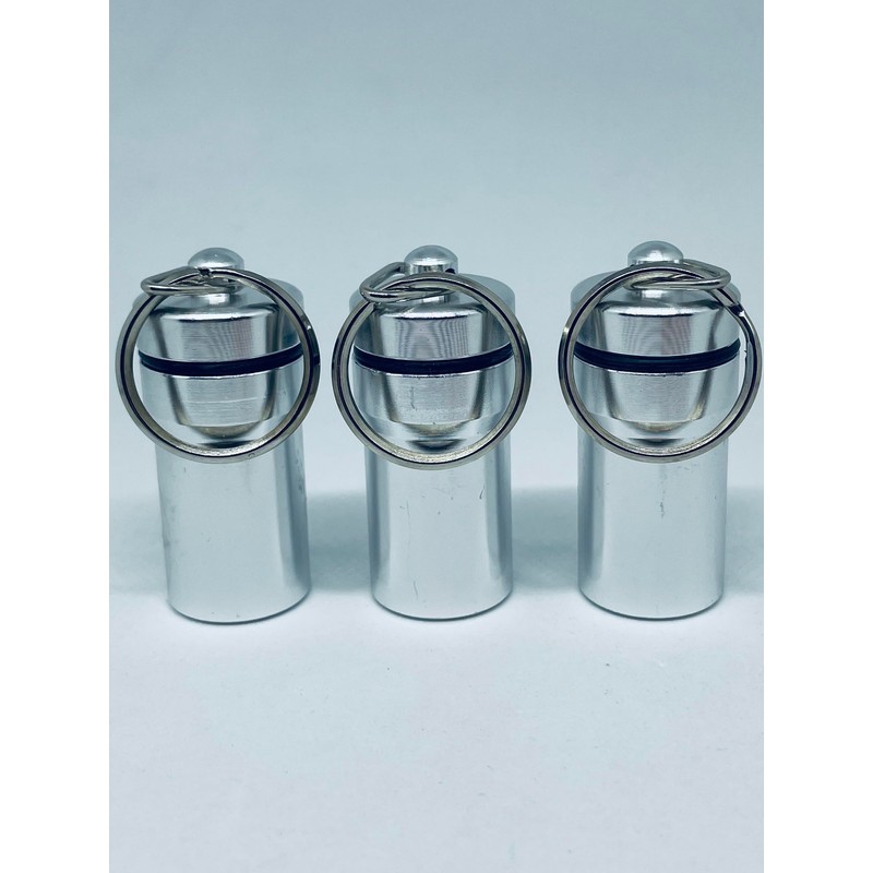 3X Silver Pill Box STASH Container Safe on a Metal