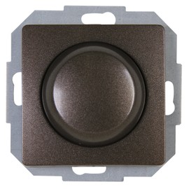 Kopp Rocker Switch Dimmer Continuously Adjustable for Incandescent Bulbs and Halogen Bulbs, 40-400 W/VA, Flush-Mounted Dimmer Switch with Phase Control, Quiet, Conventional Transformers, Rosewood Brown, 803426085