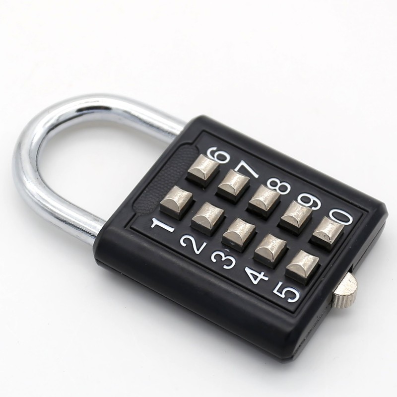 MIONI 10 Digit Push Button Combination Padlock, 5 Digit Locking