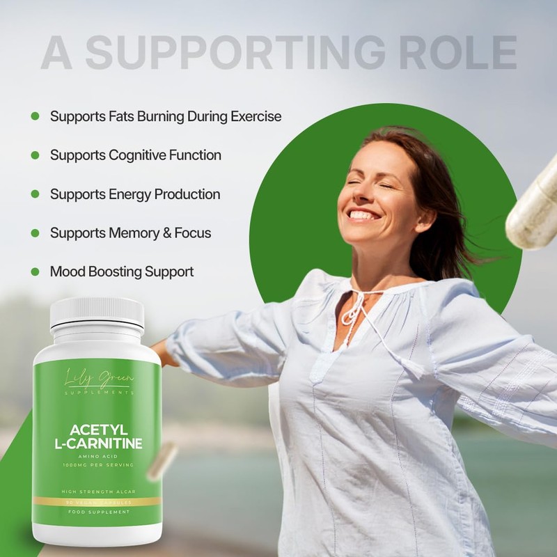 Lily Green Acetyl l Carnitine Capsules | 1000mg Per Serving