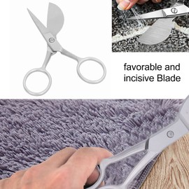 Tufting Carpet Scissors, Sewing Scissors, Carpet Trimmer Duckbill Shaped Mini Portable Ergonomic Handle Carpet Shears Carpet Cutter Tools for Decal Work Rug Making(Silver)