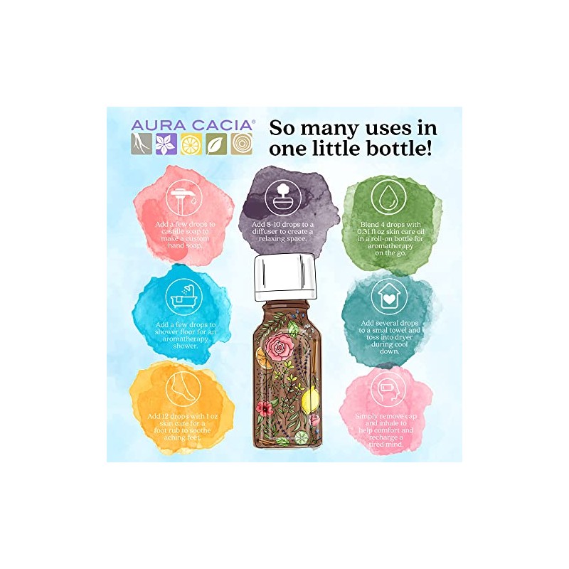 Aura Cacia 100% Pure Geranium Essential Oil | GC/MS Tested