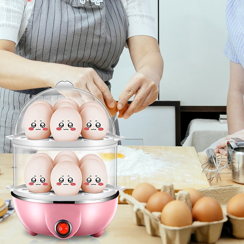 Double Layer Egg Cooker 14 Egg Capacity Hard Boiled Egg