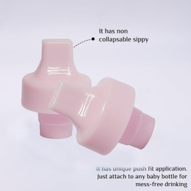Refresh-a-Baby Reusable Bottle Top Spout Adapter – Reusable, Easily Convert Any Bottle into a Spill-Proof Sippy – Perfect for Travel & Everyday Use, BPA-Free, Dishwasher Safe - Pack of 2 (Baby Pink)