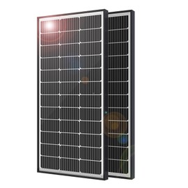 JJN 200 Watt Solar Panels, 10BB Monocrystalline 12V 2PCS 100W Solar Panel, 23% High Efficiency PV Module Power Charger for RV, Home, Farm, Boat, Caravan and Off-Grid Applications