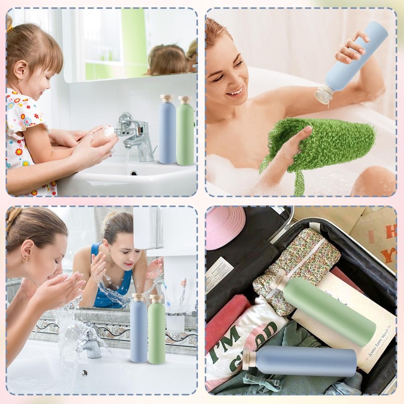 Molain Squeeze Bottles, Pack of 2 Leak-Proof Squeeze Travel Containers,