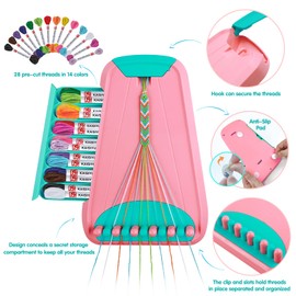 Artes y manualidades para niños de 8 a 12 años, kit de fabricación de pulseras de la amistad para niñas, kit de fabricación de joyas, regalos de Navidad para niños de 6, 7, 8, 9, 10, 11, 12 años