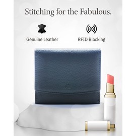 Small Leather Trifold Wallets for Women - Womens Wallet RFID Card Holder Coin Pocket Gifts for Women