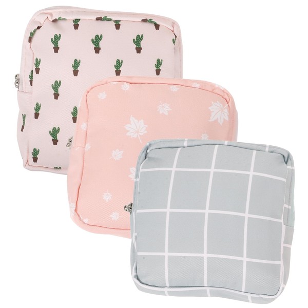 Ipetboom 3-Piece Set Travel Sanitary Napkin Pouch Multipurpose Waterproof Storage