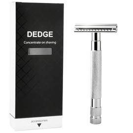 Dedge Classic Double Edge Safety Razor,Manual Shaving for a Close Shave, Smooth Shave,Reusable Razor No Blade Included (Chrome)