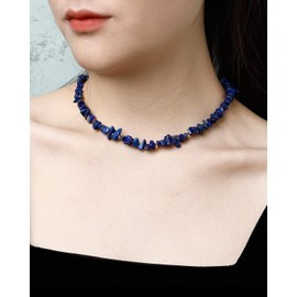 Jewboo Crystal Tumbled Chip Stone Chakra Necklace for Women Healing Crystals and Gemstones Bring Wealth and Luck Balance Meditation Jewelry Gifts (Rose Quartz)