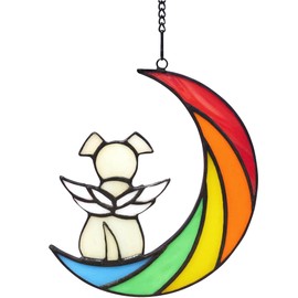 Acrylic Rainbow Dog Memorial Gifts for Dog Lovers, Pet Bereavement Gifts Window Decor, Loss of a Dog Gift, Suncatcher Window Hangings, Dog Ornaments Pet Memorial Plaques, Not Glass