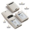 VULKIT Badge Holder Retractable Clip, Leather Bifold Double ID Card