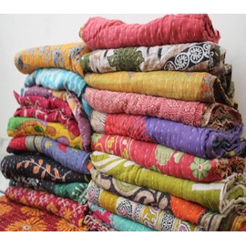 somi gift Mix Lot Whole Sale Tribal Kantha Quilts Vintage Cotton Bed Cover Throw Old Assorted Patches Made Rally Multicolur (2 pic)