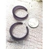 Leetie Lovendale Charcoal Grey Frosted Emily Hoop Earrings