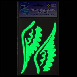 Reflective Decals Tattoo Wings Set – Angel Wings Safety Sticker Kit – Wing Reflector Stickers - Seward Street Studios (Light Green)