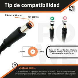 PO WE - AC Adaptador Cargador para DELL Inspiron 15 3520 3521 3531 3541 3542 3537 15R 5520 5521 7520 N5010 N5110 LA65NS2-01 Cable de alimentación 19,5 V 3,34 A PA-12