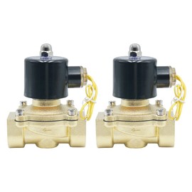 Triumilynn 2Pcs 1" 110V Brass Electric Solenoid Valve 1 Inch Normally Closed NPT Valve for Water Gas Diesel Air Fuel Oil