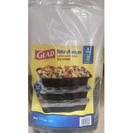 Glad Take-Aways Food Storage Containers with Lids, 38 Ounce (35 Sets 70 Pieces)
