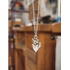 Mark Poulin Sterling Silver Tiny Sneaky Cat Charm Necklace on